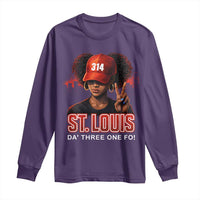 314 St Louis Long Sleeve Shirt Red Hat African American Woman STL City Pride Area Code