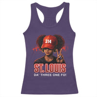 314 St Louis Racerback Tank Top Red Hat African American Woman STL City Pride Area Code