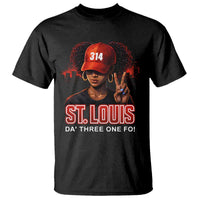 314 St Louis T Shirt Red Hat African American Woman STL City Pride Area Code