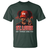 314 St Louis T Shirt Red Hat African American Woman STL City Pride Area Code