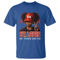 314 St Louis T Shirt Red Hat African American Woman STL City Pride Area Code