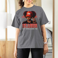 314 St Louis T Shirt For Women Red Hat African American Woman STL City Pride Area Code