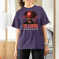 314 St Louis T Shirt For Women Red Hat African American Woman STL City Pride Area Code