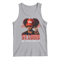314 St Louis Tank Top Red Hat African American Woman STL City Pride Area Code