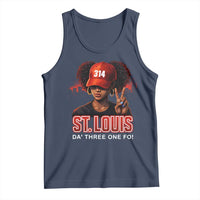 314 St Louis Tank Top Red Hat African American Woman STL City Pride Area Code