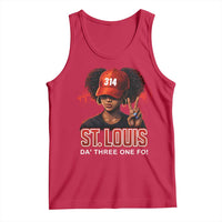 314 St Louis Tank Top Red Hat African American Woman STL City Pride Area Code