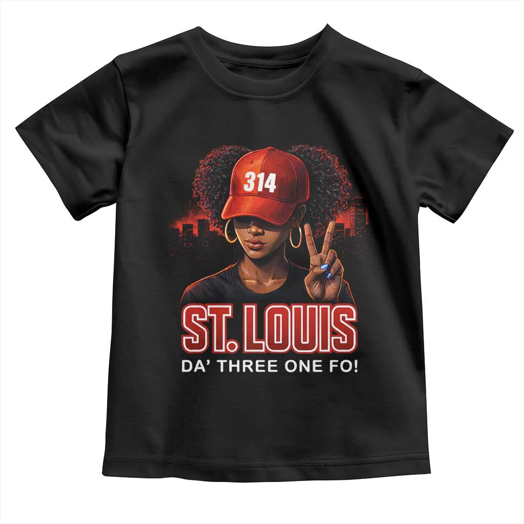 314 St Louis Toddler T Shirt Red Hat African American Woman STL City Pride Area Code