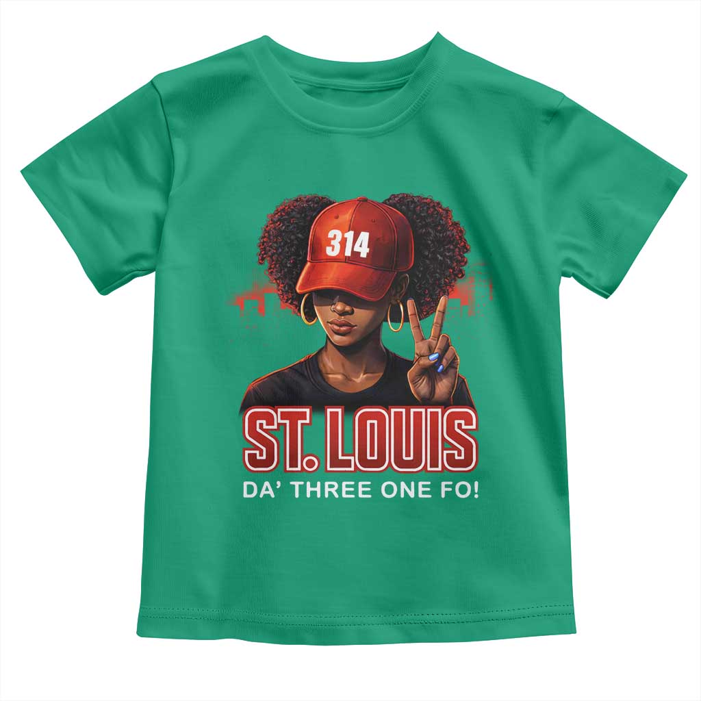 314 St Louis Toddler T Shirt Red Hat African American Woman STL City Pride Area Code
