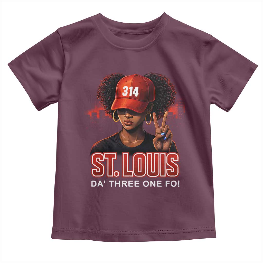 314 St Louis Toddler T Shirt Red Hat African American Woman STL City Pride Area Code