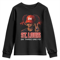 314 St Louis Youth Sweatshirt Red Hat African American Woman STL City Pride Area Code