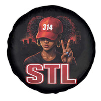 314 STL Spare Tire Cover Red Hat African American Woman  Area Code St Louis City Pride