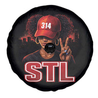 314 STL Spare Tire Cover Red Hat African American Woman  Area Code St Louis City Pride