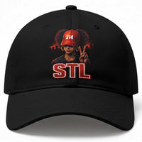 314 STL Baseball Cap Red Hat African American Woman  Area Code St Louis City Pride