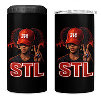 314 STL 4 in 1 Can Cooler Tumbler Red Hat African American Woman  Area Code St Louis City Pride