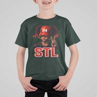 314 STL T Shirt For Kid Red Hat African American Woman  Area Code St Louis City Pride