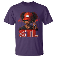 314 STL T Shirt Red Hat African American Woman  Area Code St Louis City Pride