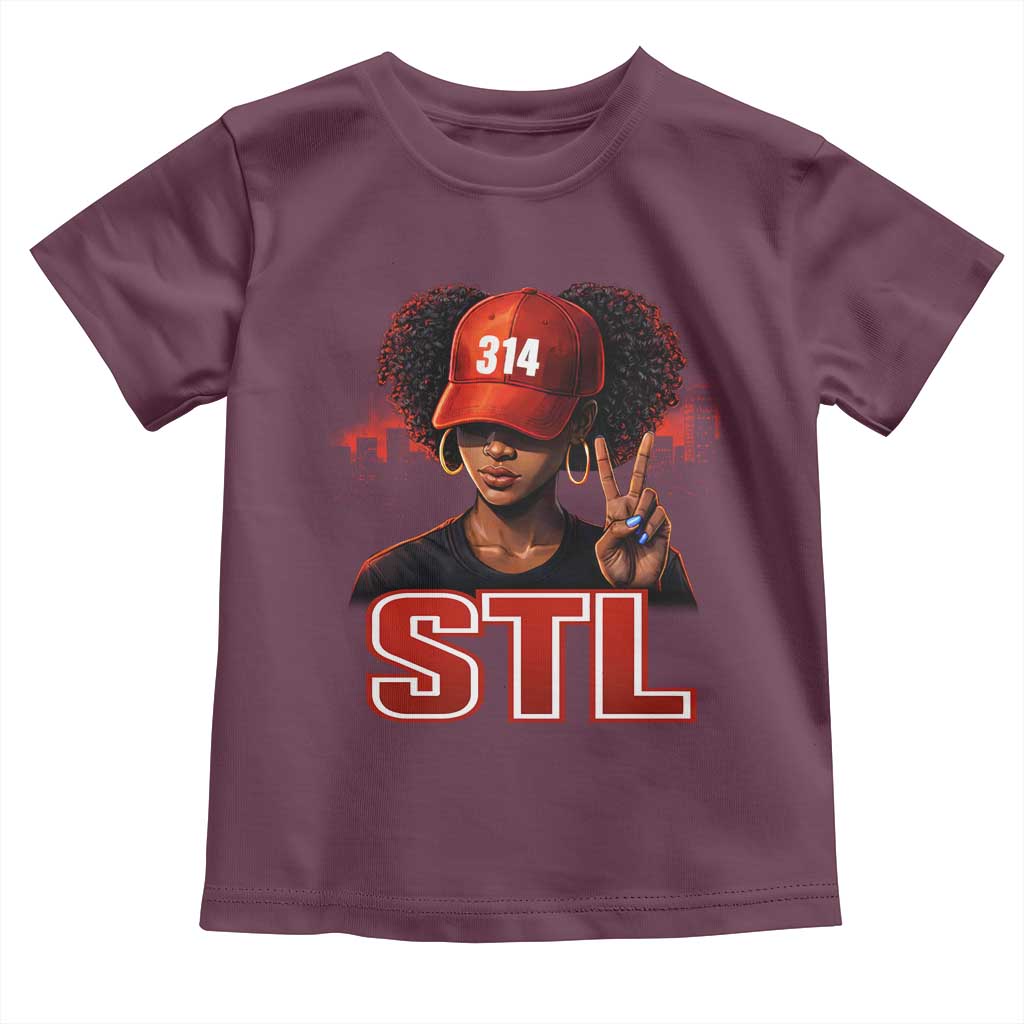 314 STL Toddler T Shirt Red Hat African American Woman  Area Code St Louis City Pride