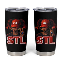 314 STL Tumbler Cup Red Hat African American Woman  Area Code St Louis City Pride