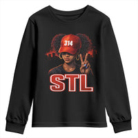 314 STL Youth Sweatshirt Red Hat African American Woman  Area Code St Louis City Pride