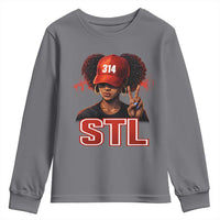 314 STL Youth Sweatshirt Red Hat African American Woman  Area Code St Louis City Pride
