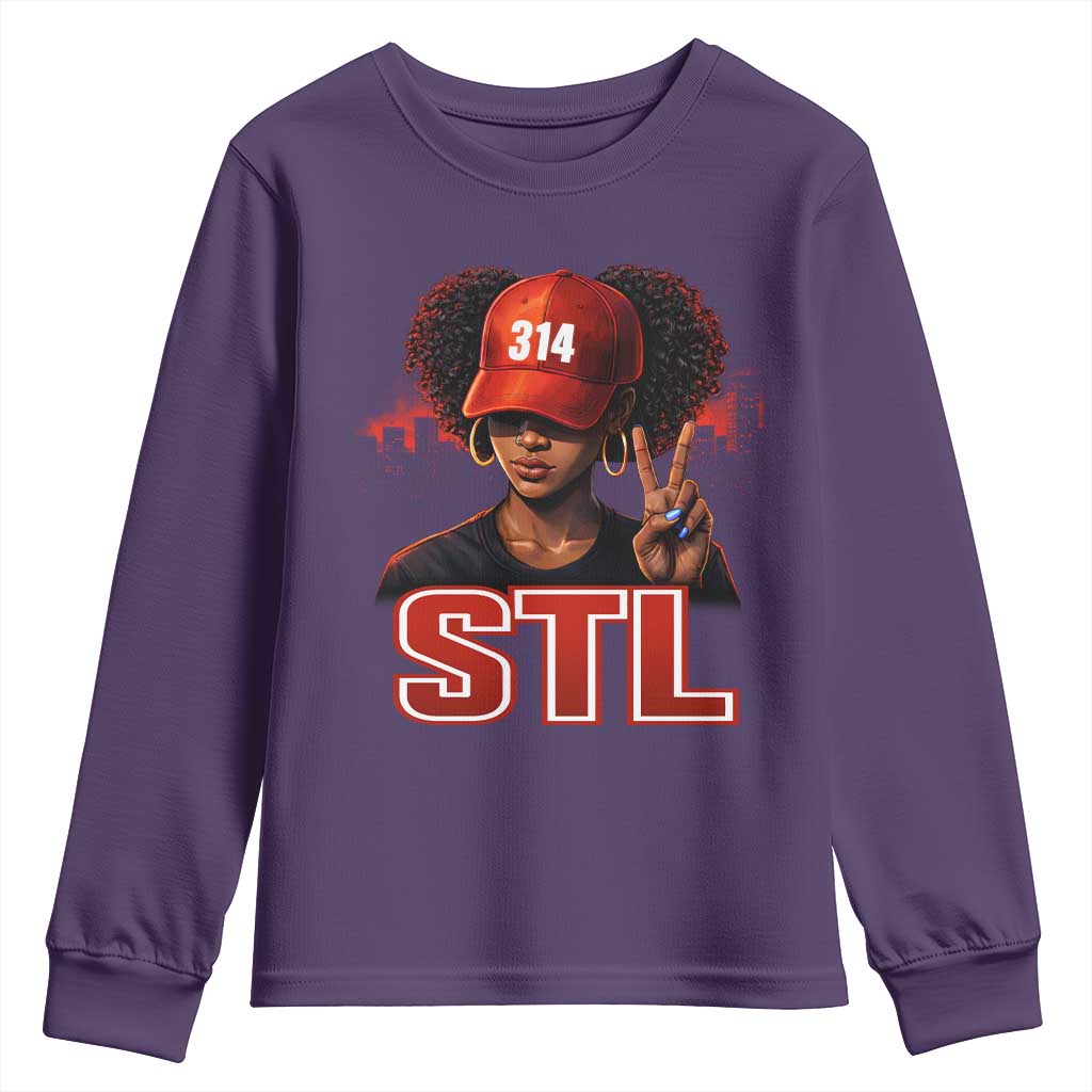 314 STL Youth Sweatshirt Red Hat African American Woman  Area Code St Louis City Pride