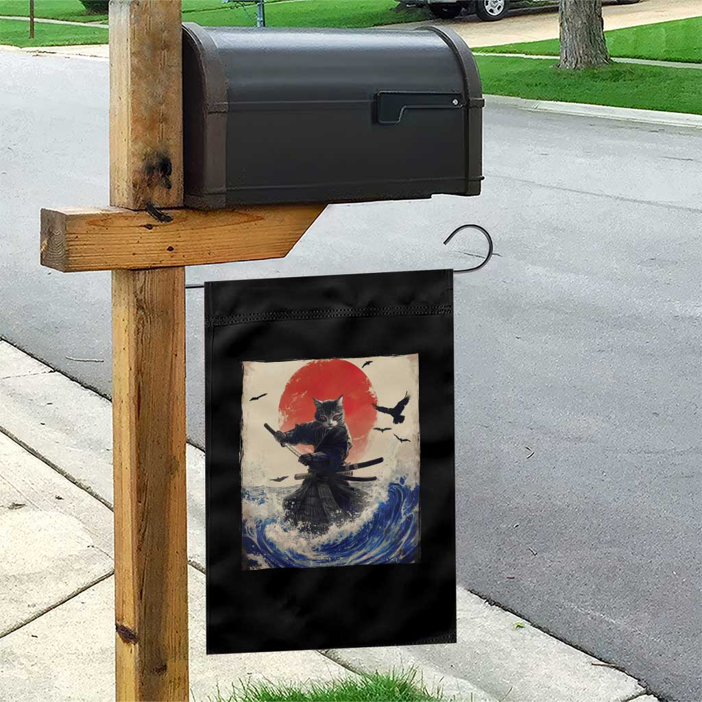 Samurai Cat Garden Flag Vintage Japanese Art Anime Ukiyo-e Warrior - Wonder Print Shop