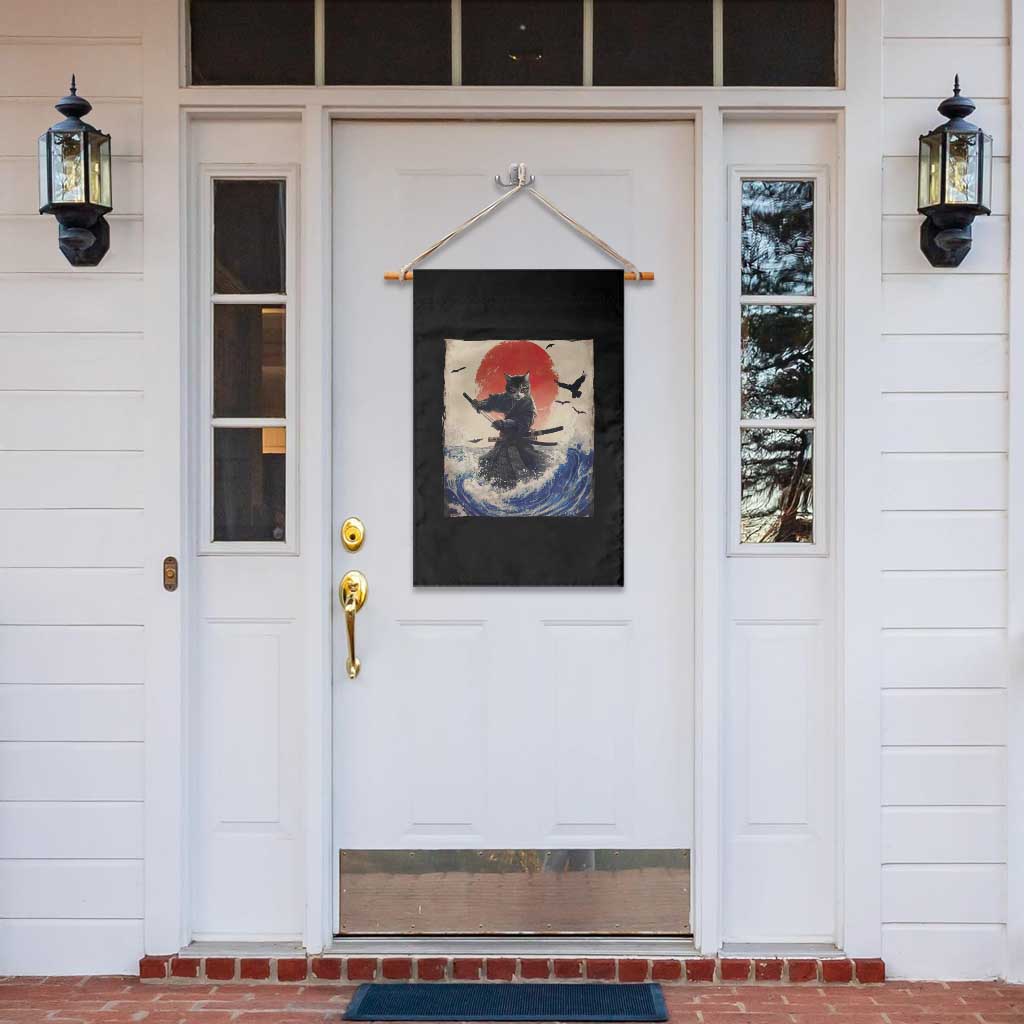 Samurai Cat Garden Flag Vintage Japanese Art Anime Ukiyo-e Warrior - Wonder Print Shop