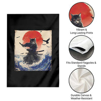 Samurai Cat Garden Flag Vintage Japanese Art Anime Ukiyo-e Warrior - Wonder Print Shop
