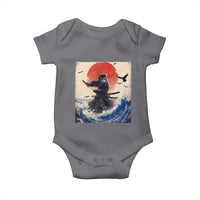 Samurai Cat Baby Onesie Vintage Japanese Art Anime Ukiyo-e Warrior - Wonder Print Shop
