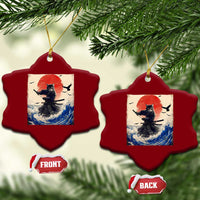 Samurai Cat Ceramic Ornament Vintage Japanese Art Anime Ukiyo-e Warrior - Wonder Print Shop