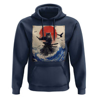 Samurai Cat Hoodie Vintage Japanese Art Anime Ukiyo-e Warrior - Wonder Print Shop