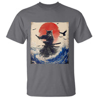 Samurai Cat T Shirt Vintage Japanese Art Anime Ukiyo-e Warrior - Wonder Print Shop