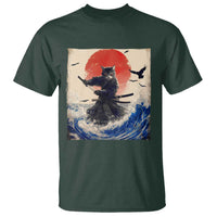 Samurai Cat T Shirt Vintage Japanese Art Anime Ukiyo-e Warrior - Wonder Print Shop