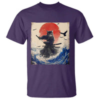 Samurai Cat T Shirt Vintage Japanese Art Anime Ukiyo-e Warrior - Wonder Print Shop