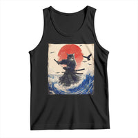 Samurai Cat Tank Top Vintage Japanese Art Anime Ukiyo-e Warrior - Wonder Print Shop