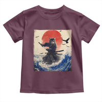 Samurai Cat Toddler T Shirt Vintage Japanese Art Anime Ukiyo-e Warrior - Wonder Print Shop