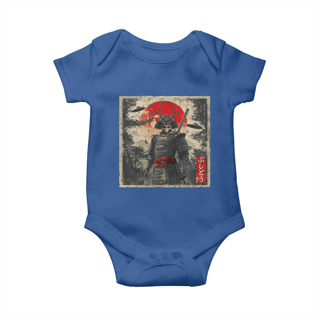 Alien Samurai Baby Onesie Vintage Japanese Art UFO Funny Ukiyo-e Warrior