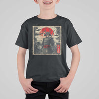 Alien Samurai T Shirt For Kid Vintage Japanese Art UFO Funny Ukiyo-e Warrior