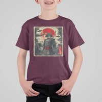 Alien Samurai T Shirt For Kid Vintage Japanese Art UFO Funny Ukiyo-e Warrior