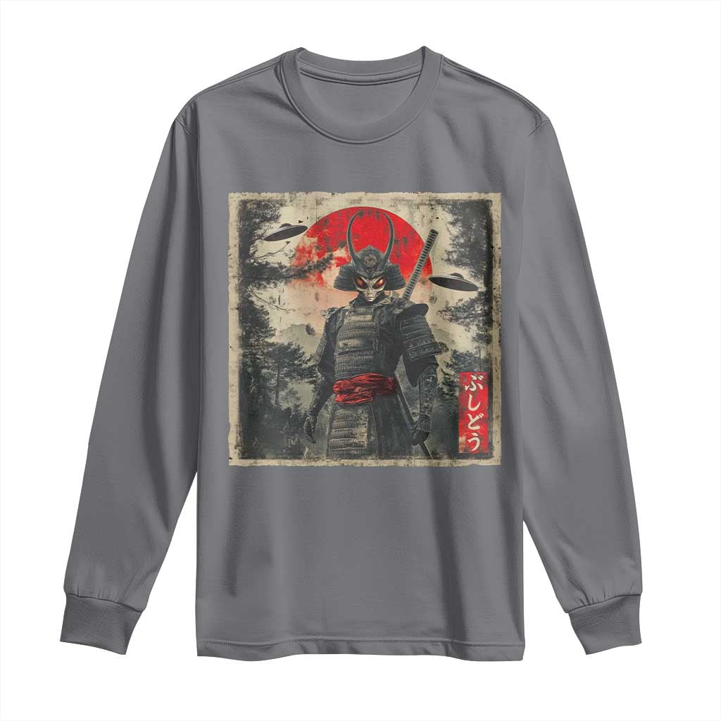 Alien Samurai Long Sleeve Shirt Vintage Japanese Art UFO Funny Ukiyo-e Warrior