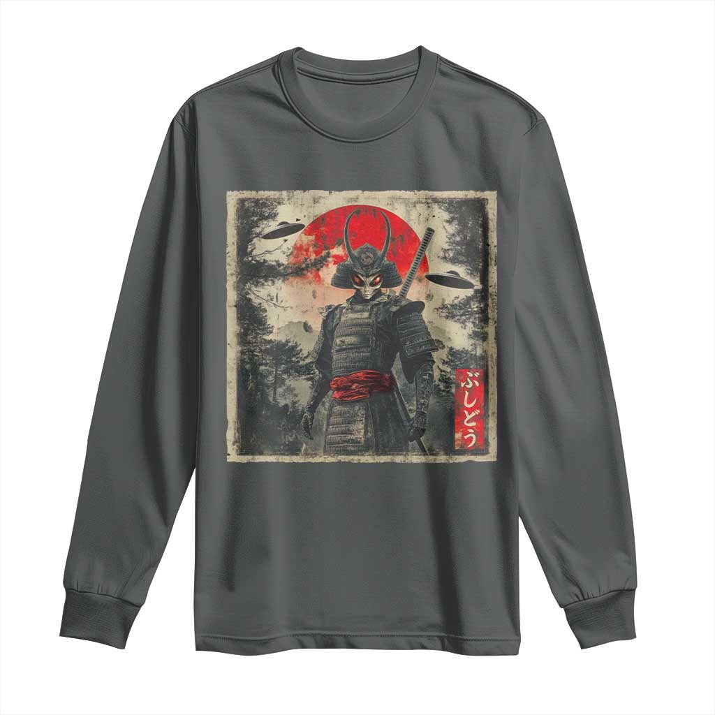 Alien Samurai Long Sleeve Shirt Vintage Japanese Art UFO Funny Ukiyo-e Warrior