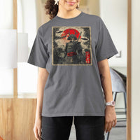 Alien Samurai T Shirt For Women Vintage Japanese Art UFO Funny Ukiyo-e Warrior