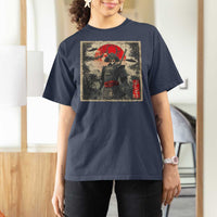 Alien Samurai T Shirt For Women Vintage Japanese Art UFO Funny Ukiyo-e Warrior