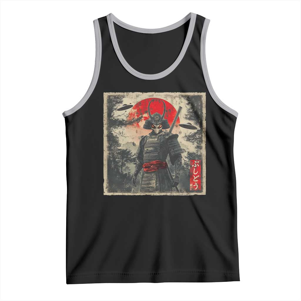 Alien Samurai Tank Top Vintage Japanese Art UFO Funny Ukiyo-e Warrior