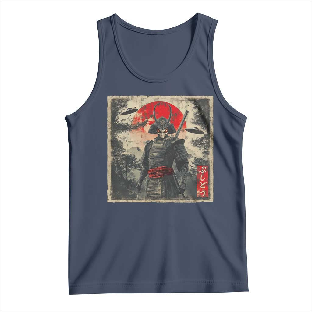 Alien Samurai Tank Top Vintage Japanese Art UFO Funny Ukiyo-e Warrior