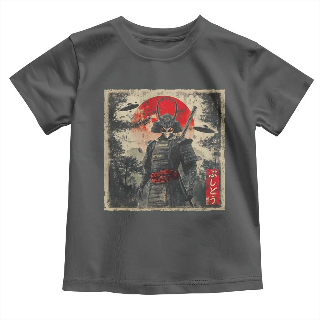 Alien Samurai Toddler T Shirt Vintage Japanese Art UFO Funny Ukiyo-e Warrior