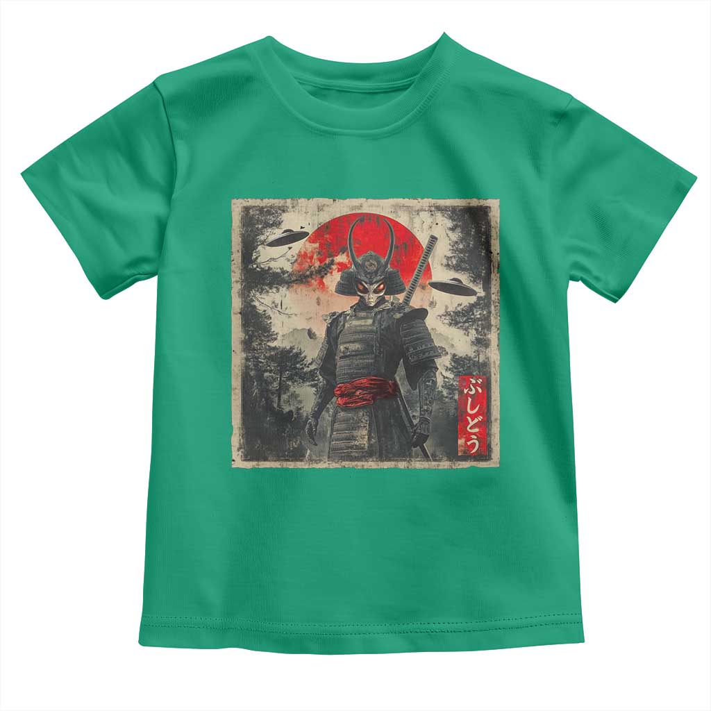 Alien Samurai Toddler T Shirt Vintage Japanese Art UFO Funny Ukiyo-e Warrior