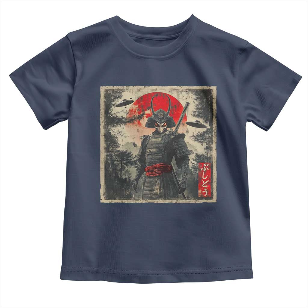 Alien Samurai Toddler T Shirt Vintage Japanese Art UFO Funny Ukiyo-e Warrior