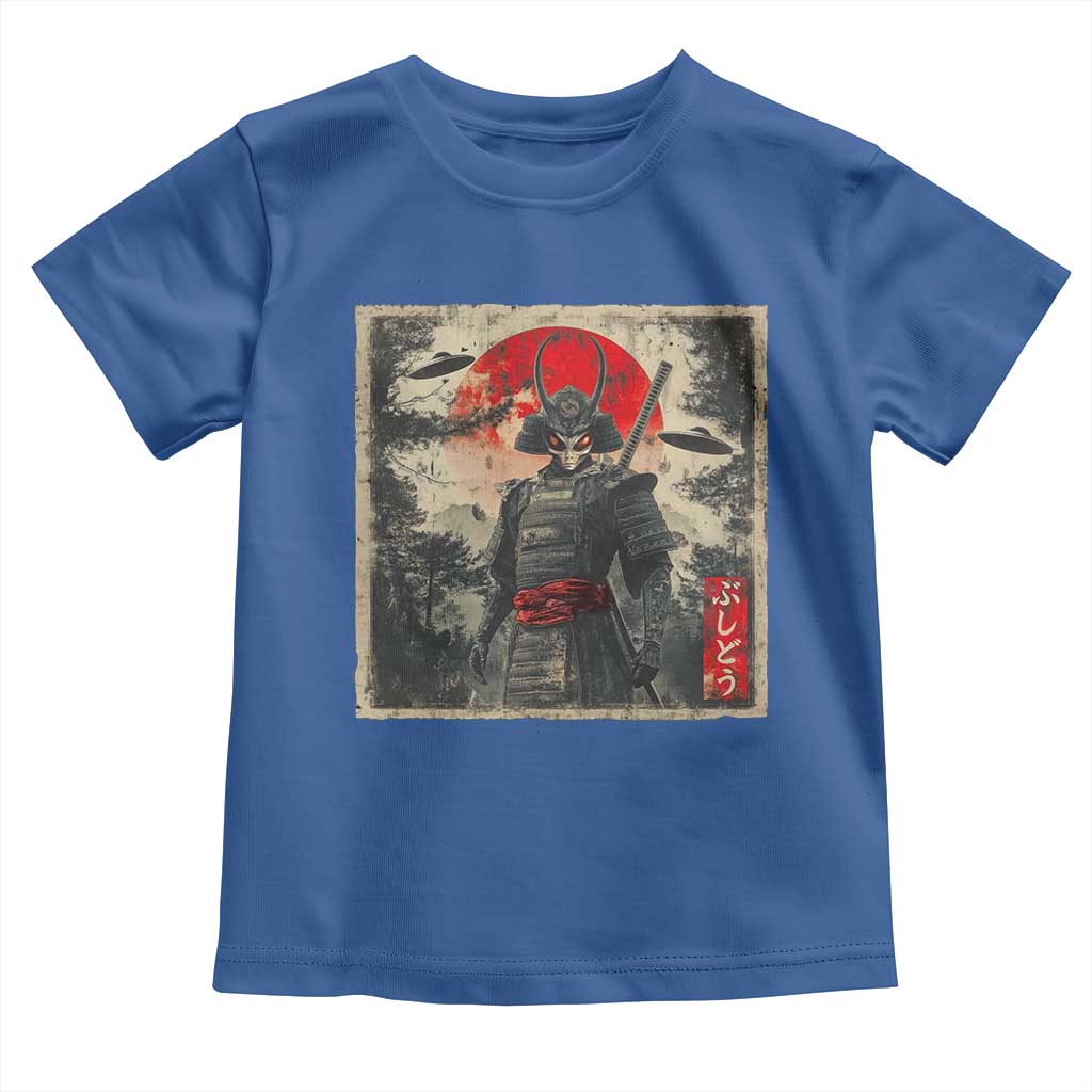 Alien Samurai Toddler T Shirt Vintage Japanese Art UFO Funny Ukiyo-e Warrior