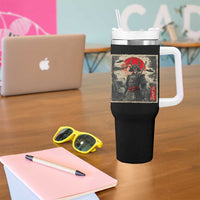 Alien Samurai Tumbler With Handle Vintage Japanese Art UFO Funny Ukiyo-e Warrior